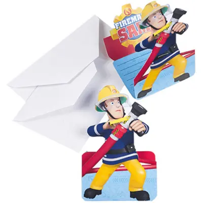 Inbjudningskort Brandman Sam 8-pack