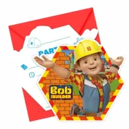 Inbjudningskort Byggare Bob 6-pack