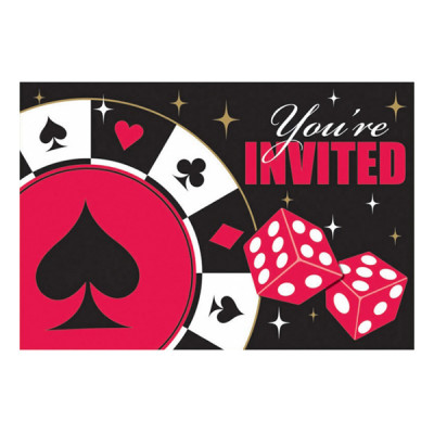 Inbjudningskort Casino - 8-pack