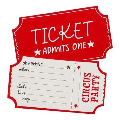 Inbjudningskort Cirkus - 8-pack