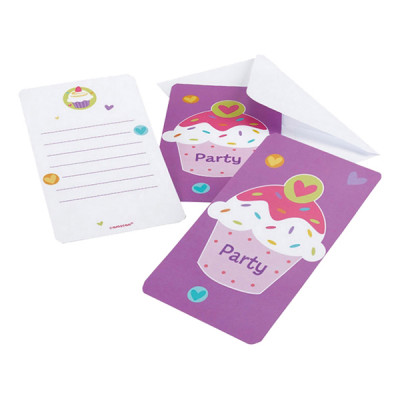 Inbjudningskort Cupcake - 6-pack