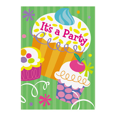 Inbjudningskort Cupcakes - 8-pack