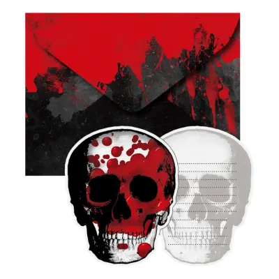 Inbjudningskort Dödskallar - 8-pack