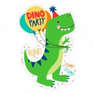 Inbjudningskort Happy Dino Birthday - 8-pack