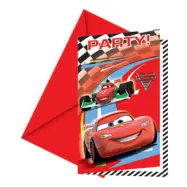 Inbjudningskort Disney Bilar - 6-pack