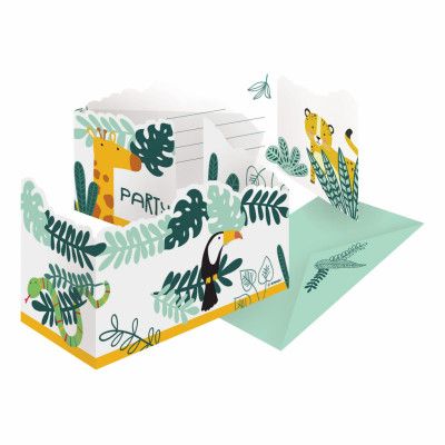 Inbjudningskort Djungeldjur - 8-pack