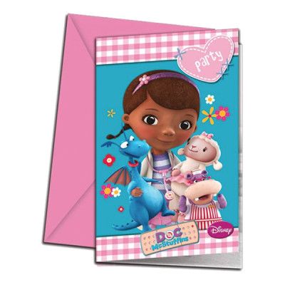 Inbjudningskort Doc McStuffins - 6-pack