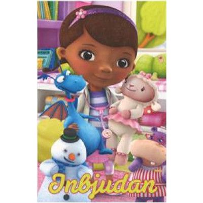 Inbjudningskort Doc McStuffinss på svenska 8-pack