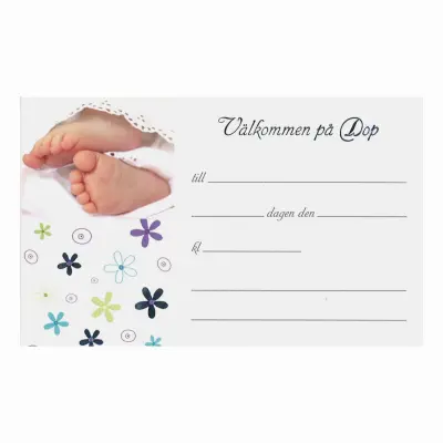 Inbjudningskort Dop Kille - 8-pack