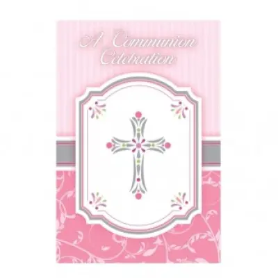 Inbjudningskort dop rosa elegance 20-pack