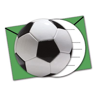 Inbjudningskort Fotboll Kontur - 6-pack