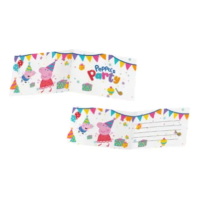 Inbjudningskort Greta Gris™ Peppa’s Party - 6-pack