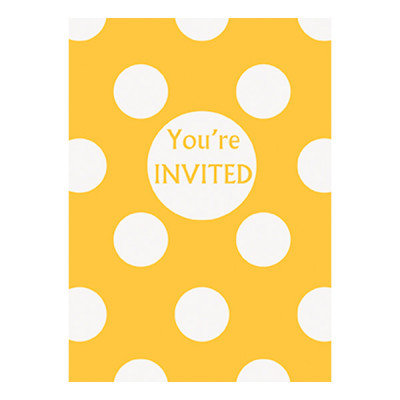 Inbjudningskort Gula Prickiga