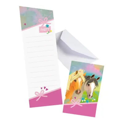 Inbjudningskort Hästar - 8-pack