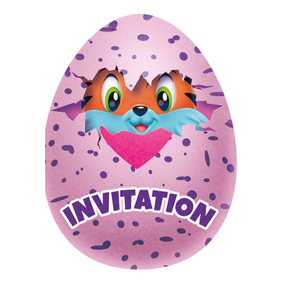 Inbjudningskort Hatchimals - 8-pack