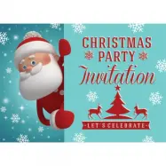 Inbjudningskort julfest 8-pack - tomte