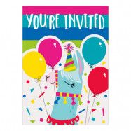 Inbjudningskort Llama Birthday Party - 8-pack
