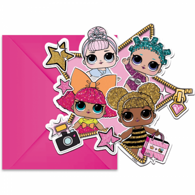 Inbjudningskort LOL Surprise 6-pack