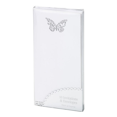 Inbjudningskort med Fjäril - 10-pack
