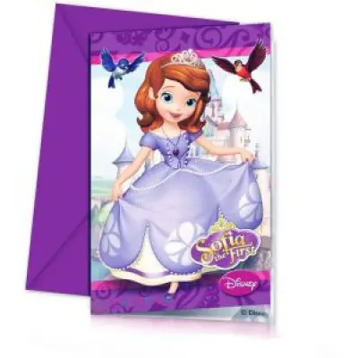 Inbjudningskort med Sofia den första 6-pack