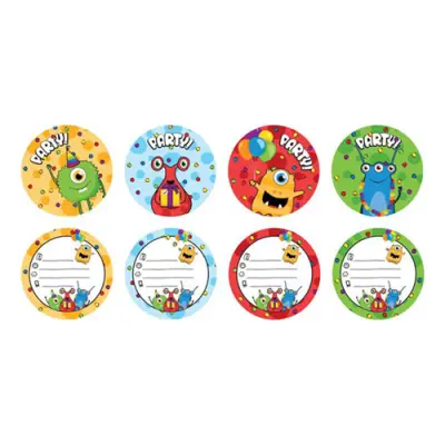 Inbjudningskort Monster Party - 6-pack