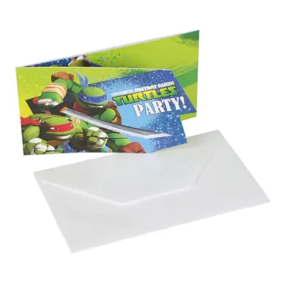 Inbjudningskort Ninja Turtles - 6-pack