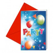 Inbjudningskort Party - 6-pack