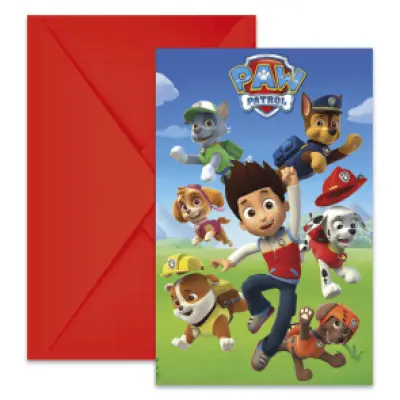 Inbjudningskort Paw Patrol 6-pack