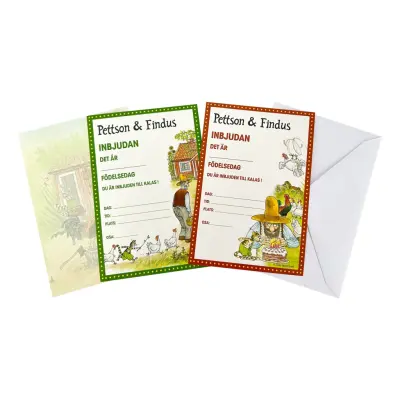 Inbjudningskort Pettson&Findus - 8-pack