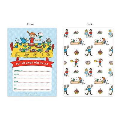 Inbjudningskort Pippi - 8-pack