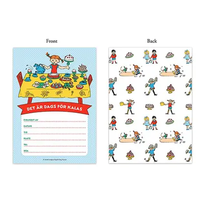 Inbjudningskort Pippi - 8-pack