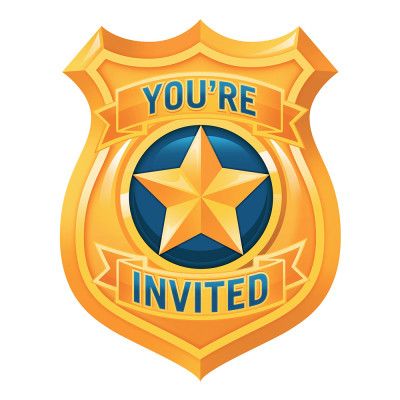 Inbjudningskort Polis Party - 8-pack