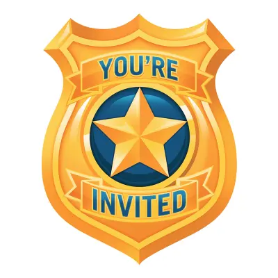 Inbjudningskort Polis Party - 8-pack