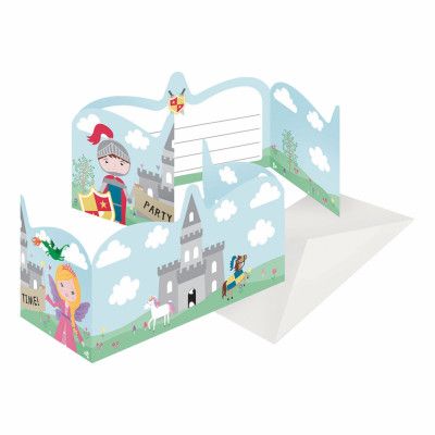 Inbjudningskort Prinsessa&Riddare - 8-pack