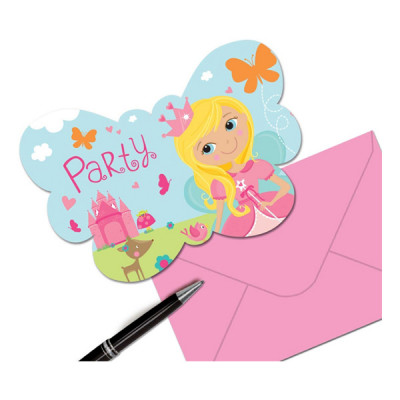 Inbjudningskort Prinsessa Sagoslott - 8-pack