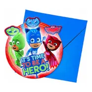 Inbjudningskort Pyjamashjältarna - 6-pack