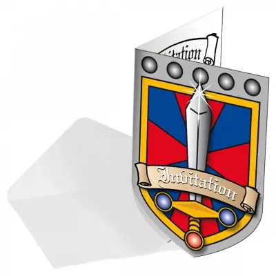 Inbjudningskort riddare 8-pack