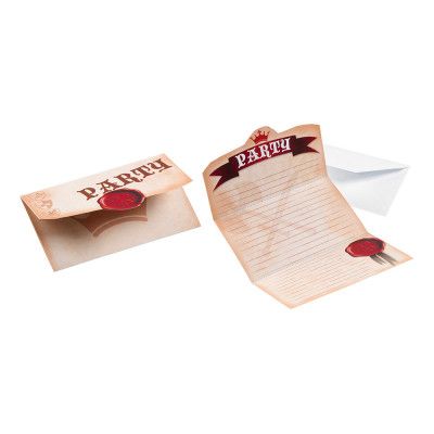 Inbjudningskort Riddare med Flagga - 8-pack