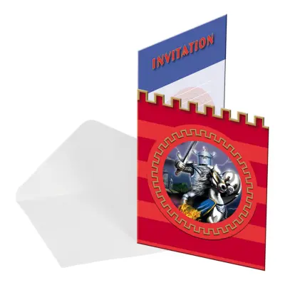 Inbjudningskort Riddare på Häst - 8-pack