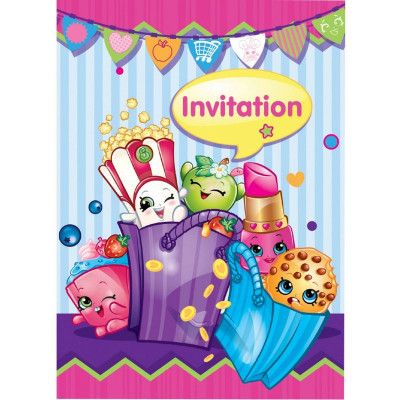 Inbjudningskort Shopkins 8-pack