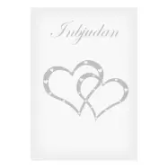 Inbjudningskort Silverhjärtan - 6-pack