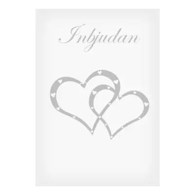 Inbjudningskort Silverhjärtan - 6-pack