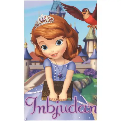 Inbjudningskort Sofia den första på svenska 8-pack
