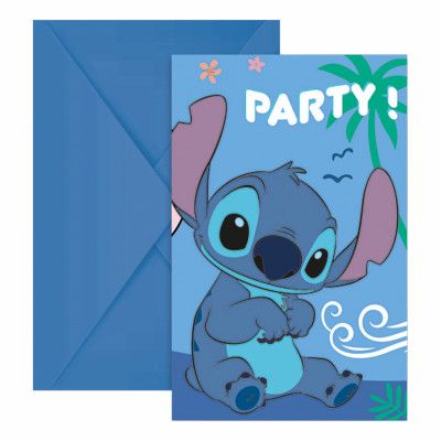 Inbjudningskort Stitch&Angel - 6-pack