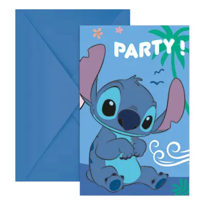 Inbjudningskort Stitch&Angel - 6-pack