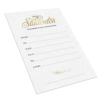 Inbjudningskort Student - 8-pack