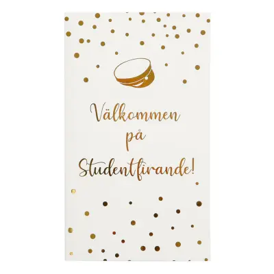Inbjudningskort Studenten Guld - 6-pack