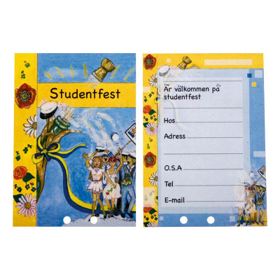 Inbjudningskort på Block Studentfest - 25-pack