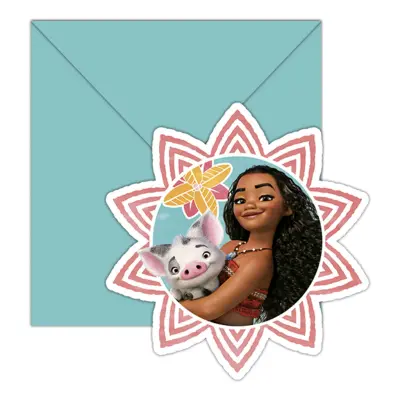 Inbjudningskort Vaiana - 6-pack