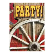 Inbjudningskort Western - 8-pack